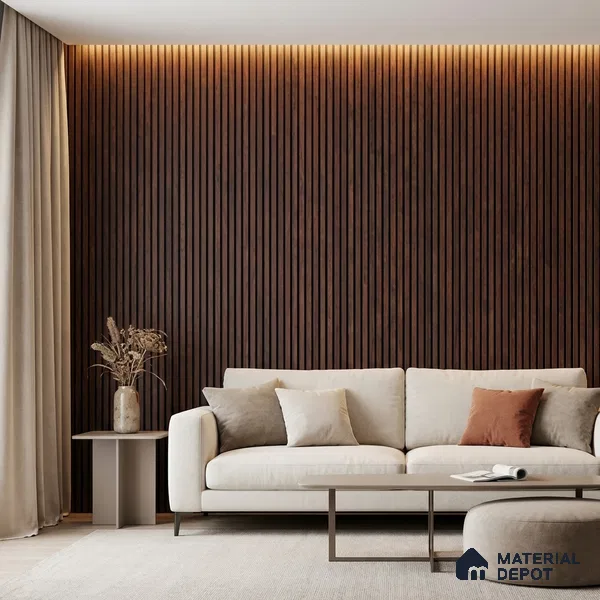 Wooden Look PN 03911 9.5 ft x 6 inch Charcoal Panel - 10 mm | Suitable for Feature Wall, TV Unit & Living Room | Width is Subjected to 5% Variation