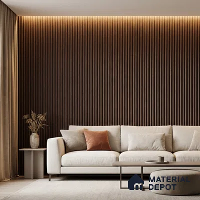 Wooden Look PN 03912 9.5 ft x 6 inch Charcoal Panel - 10 mm | Suitable for Feature Wall, TV Unit & Living Room | Width is Subjected to 5% Variation