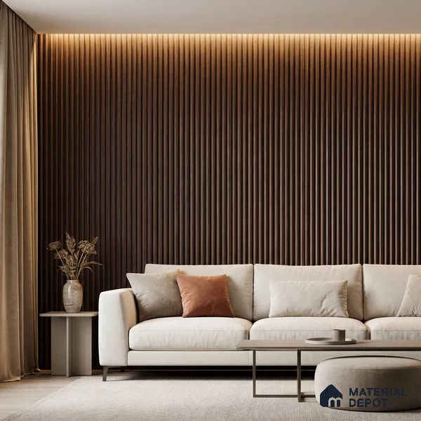 Wooden Look PN 03912 9.5 ft x 6 inch Charcoal Panel - 10 mm | Suitable for Feature Wall, TV Unit & Living Room | Width is Subjected to 5% Variation