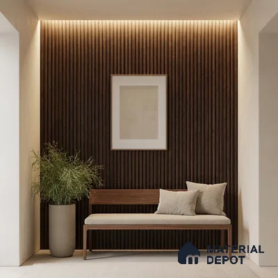 Wooden Look PN 03913 9.5 ft x 6 inch Charcoal Panel - 10 mm | Suitable for Feature Wall, TV Unit & Living Room | Width is Subjected to 5% Variation