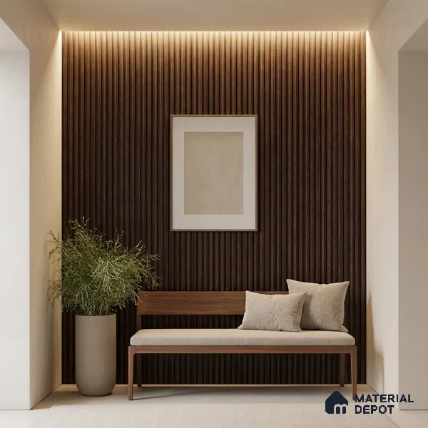 Wooden Look PN 03913 9.5 ft x 6 inch Charcoal Panel - 10 mm | Suitable for Feature Wall, TV Unit & Living Room | Width is Subjected to 5% Variation