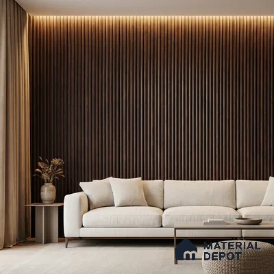 Wooden Look PN 03914 9.5 ft x 6 inch Charcoal Panel - 10 mm | Suitable for Feature Wall, TV Unit & Living Room | Width is Subjected to 5% Variation