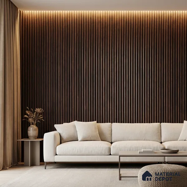 Wooden Look PN 03914 9.5 ft x 6 inch Charcoal Panel - 10 mm | Suitable for Feature Wall, TV Unit & Living Room | Width is Subjected to 5% Variation