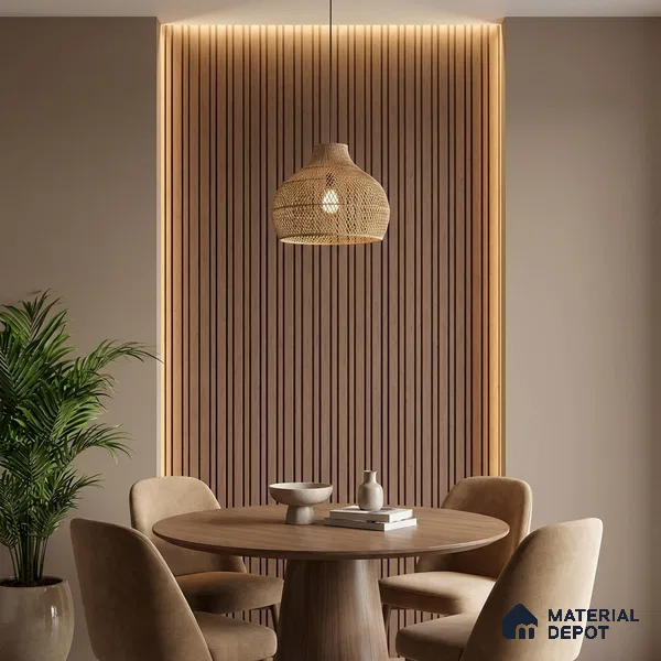 Wooden Look PN 03917 9.5 ft x 6 inch Charcoal Panel - 10 mm | Suitable for Feature Wall, TV Unit & Living Room | Width is Subjected to 5% Variation