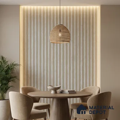 Beige Metallic Look PN 04064 9.5 ft x 4.9 inch Charcoal Panel - 12 mm | Suitable for Feature Wall, TV Unit & Living Room | Width is Subjected to 5% Variation