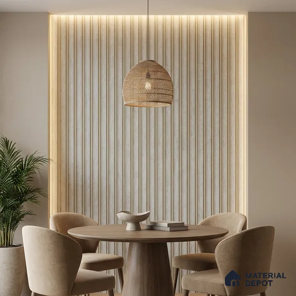 Beige Metallic Look PN 04064 9.5 ft x 4.9 inch Charcoal Panel - 12 mm | Suitable for Feature Wall, TV Unit & Living Room | Width is Subjected to 5% Variation