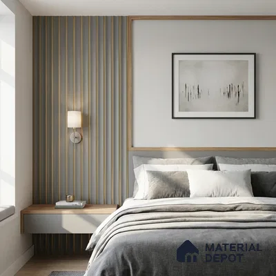 Grey Metallic Look PN 04068 9.5 ft x 4.9 inch Charcoal Panel - 12 mm | Suitable for Feature Wall, TV Unit & Living Room | Width is Subjected to 5% Variation