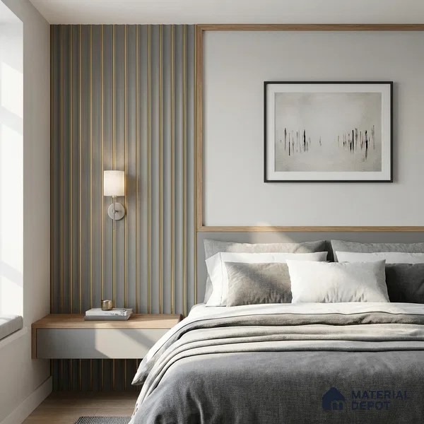 Grey Metallic Look PN 04068 9.5 ft x 4.9 inch Charcoal Panel - 12 mm | Suitable for Feature Wall, TV Unit & Living Room | Width is Subjected to 5% Variation