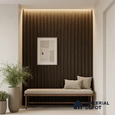 Wooden Look PN 04073 9.5 ft x 4.9 inch Charcoal Panel - 12 mm | Suitable for Feature Wall, TV Unit & Living Room | Width is Subjected to 5% Variation