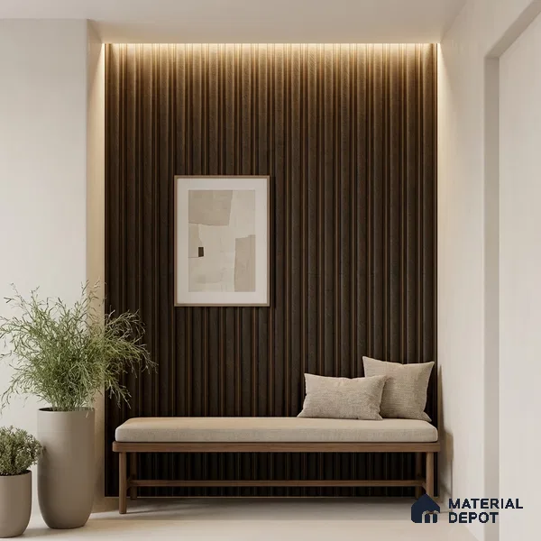 Wooden Look PN 04073 9.5 ft x 4.9 inch Charcoal Panel - 12 mm | Suitable for Feature Wall, TV Unit & Living Room | Width is Subjected to 5% Variation