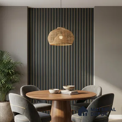 Wooden Look PN 04074 9.5 ft x 4.9 inch Charcoal Panel - 12 mm | Suitable for Feature Wall, TV Unit & Living Room | Width is Subjected to 5% Variation