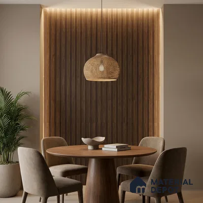 Wooden Look PN 04081 9.5 ft x 4.9 inch Charcoal Panel - 12 mm | Suitable for Feature Wall, TV Unit & Living Room | Width is Subjected to 5% Variation