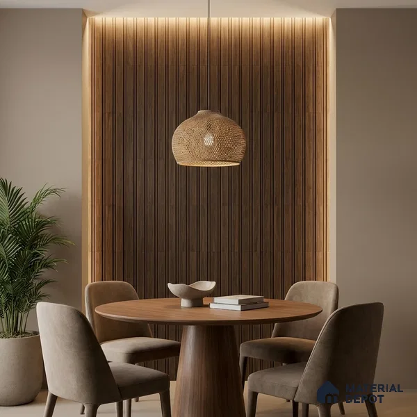 Wooden Look PN 04081 9.5 ft x 4.9 inch Charcoal Panel - 12 mm | Suitable for Feature Wall, TV Unit & Living Room | Width is Subjected to 5% Variation