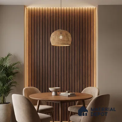 Wooden Look PN 04495 8 ft x 2 ft Charcoal Panel - 4 mm | Suitable for Feature Wall, TV Unit & Living Room | Width is Subjected to 5% Variation