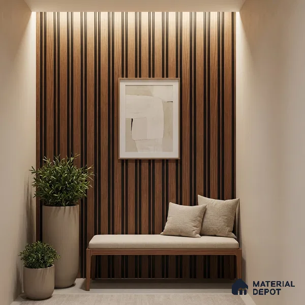 Wooden Look PN 04592 8 ft x 4.9 inch Charcoal Panel - 12 mm | Suitable for Feature Wall, TV Unit & Living Room | Width is Subjected to 5% Variation