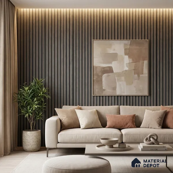 Grey Marble Look PN 04613 9.5 ft x 4.7 inch Charcoal Panel - 12 mm | Suitable for Feature Wall, TV Unit & Living Room | Width is Subjected to 5% Variation