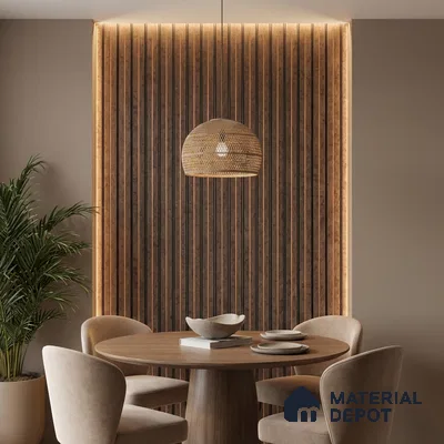 Brown Marble Look PN 04615 9.5 ft x 4.7 inch Charcoal Panel - 12 mm | Suitable for Feature Wall, TV Unit & Living Room | Width is Subjected to 5% Variation