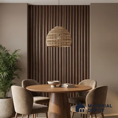 Wooden Look PN 04616 8 ft x 4.7 inch Charcoal Panel - 12 mm | Suitable for Feature Wall, TV Unit & Living Room | Width is Subjected to 5% Variation