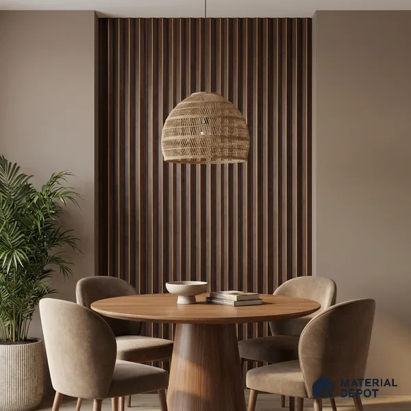 Wooden Look PN 04616 8 ft x 4.7 inch Charcoal Panel - 12 mm | Suitable for Feature Wall, TV Unit & Living Room | Width is Subjected to 5% Variation