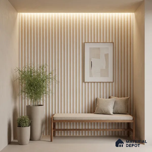 White Marble Look PN 04622 9.5 ft x 4.7 inch Charcoal Panel - 12 mm | Suitable for Feature Wall, TV Unit & Living Room | Width is Subjected to 5% Variation