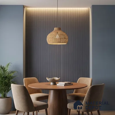 Grey Plain Colour Look PN 04627 9.5 ft x 4.7 inch Charcoal Panel - 12 mm | Suitable for Feature Wall, TV Unit & Living Room | Width is Subjected to 5% Variation