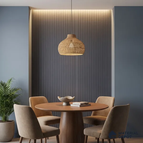 Grey Plain Colour Look PN 04627 9.5 ft x 4.7 inch Charcoal Panel - 12 mm | Suitable for Feature Wall, TV Unit & Living Room | Width is Subjected to 5% Variation