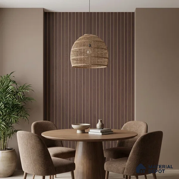 Brown Fabric Look PN 04630 B 9.5 ft x 4.7 inch Charcoal Panel - 12 mm | Suitable for Feature Wall, TV Unit & Living Room | Width is Subjected to 5% Variation