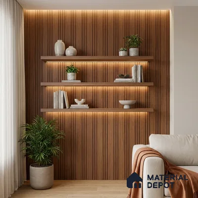 Wooden Look PN 04644 9.5 ft x 4.7 inch Charcoal Panel - 12 mm | Suitable for Feature Wall, TV Unit & Living Room | Width is Subjected to 5% Variation