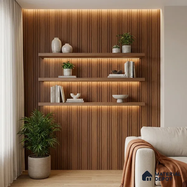 Wooden Look PN 04644 9.5 ft x 4.7 inch Charcoal Panel - 12 mm | Suitable for Feature Wall, TV Unit & Living Room | Width is Subjected to 5% Variation