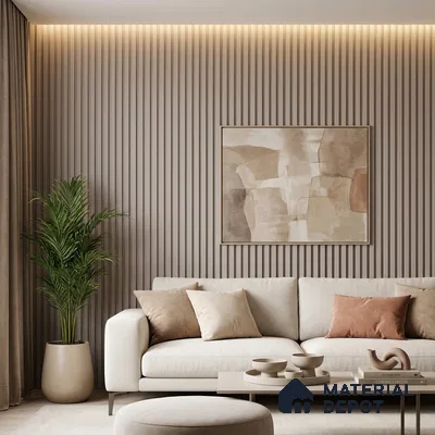 Grey Plain Colour Look PN 04874 9.5 ft x 4.7 inch Charcoal Panel - 12 mm | Suitable for Feature Wall, TV Unit & Living Room | Width is Subjected to 5% Variation