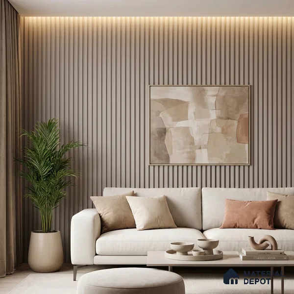 Grey Plain Colour Look PN 04874 9.5 ft x 4.7 inch Charcoal Panel - 12 mm | Suitable for Feature Wall, TV Unit & Living Room | Width is Subjected to 5% Variation