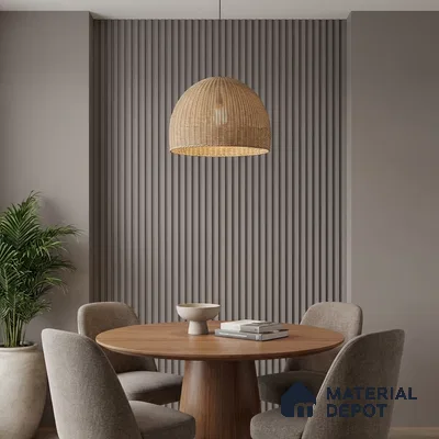 Grey Plain Colour Look PN 04875 9.5 ft x 4.7 inch Charcoal Panel - 12 mm | Suitable for Feature Wall, TV Unit & Living Room | Width is Subjected to 5% Variation