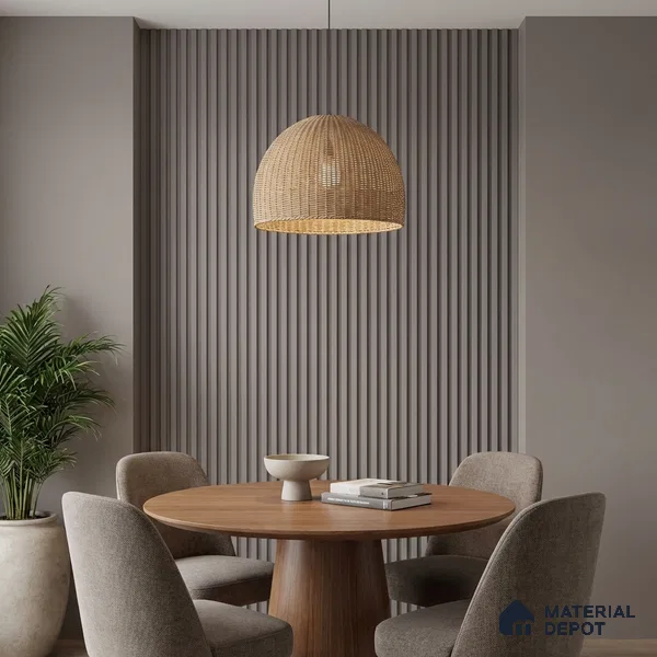 Grey Plain Colour Look PN 04875 9.5 ft x 4.7 inch Charcoal Panel - 12 mm | Suitable for Feature Wall, TV Unit & Living Room | Width is Subjected to 5% Variation