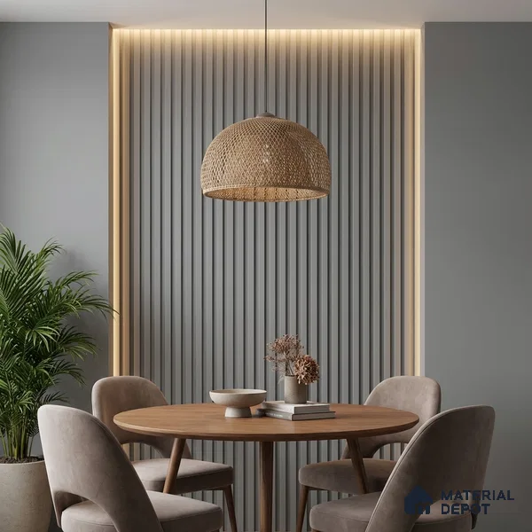 Grey Plain Colour Look PN 04878 9.5 ft x 4.7 inch Charcoal Panel - 12 mm | Suitable for Feature Wall, TV Unit & Living Room | Width is Subjected to 5% Variation