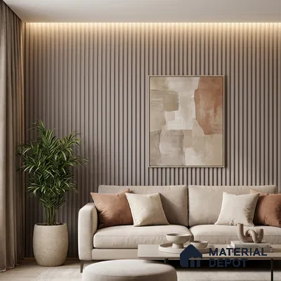 Grey Plain Colour Look PN 04882 9.5 ft x 4.7 inch Charcoal Panel - 12 mm | Suitable for Feature Wall, TV Unit & Living Room | Width is Subjected to 5% Variation