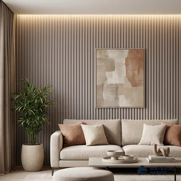 Grey Plain Colour Look PN 04882 9.5 ft x 4.7 inch Charcoal Panel - 12 mm | Suitable for Feature Wall, TV Unit & Living Room | Width is Subjected to 5% Variation