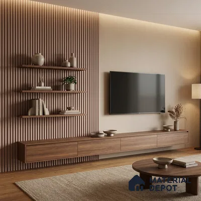 Pink Plain Colour Look PN 04884 9.5 ft x 4.7 inch Charcoal Panel - 12 mm | Suitable for Feature Wall, TV Unit & Living Room | Width is Subjected to 5% Variation