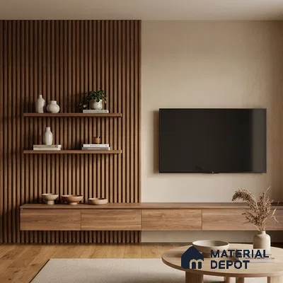 Wooden Look PN 05124 9 ft x 4.9 inch Charcoal Panel - 12 mm | Suitable for Feature Wall, TV Unit & Living Room | Width is Subjected to 5% Variation