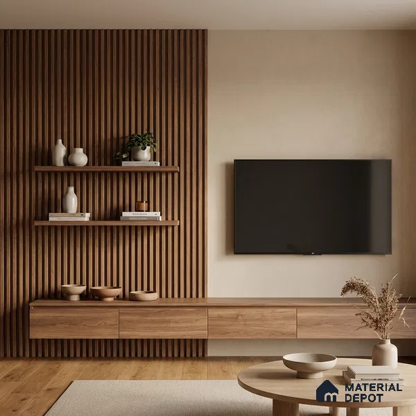 Wooden Look PN 05124 9 ft x 4.9 inch Charcoal Panel - 12 mm | Suitable for Feature Wall, TV Unit & Living Room | Width is Subjected to 5% Variation