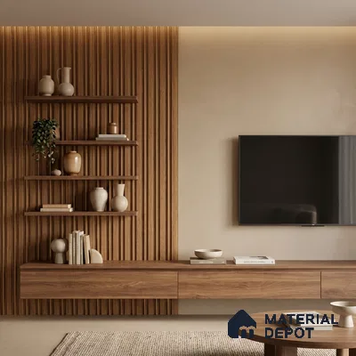 Wooden Look PN 05656 9.5 ft x 4.9 inch Charcoal Panel - 11 mm | Suitable for Feature Wall, TV Unit & Living Room | Width is Subjected to 5% Variation