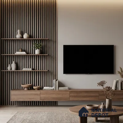 Wooden Look PN 05760 9.5 ft x 7.8 inch Charcoal Panel - 12 mm | Suitable for Feature Wall, TV Unit & Living Room | Width is Subjected to 5% Variation