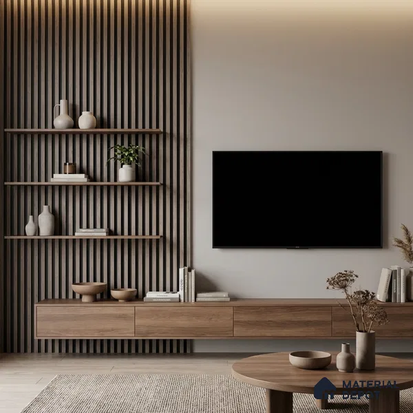 Wooden Look PN 05760 9.5 ft x 7.8 inch Charcoal Panel - 12 mm | Suitable for Feature Wall, TV Unit & Living Room | Width is Subjected to 5% Variation