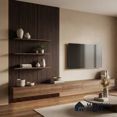 Wooden Look PN 05764 9.5 ft x 7.8 inch Charcoal Panel - 12 mm | Suitable for Feature Wall, TV Unit & Living Room | Width is Subjected to 5% Variation