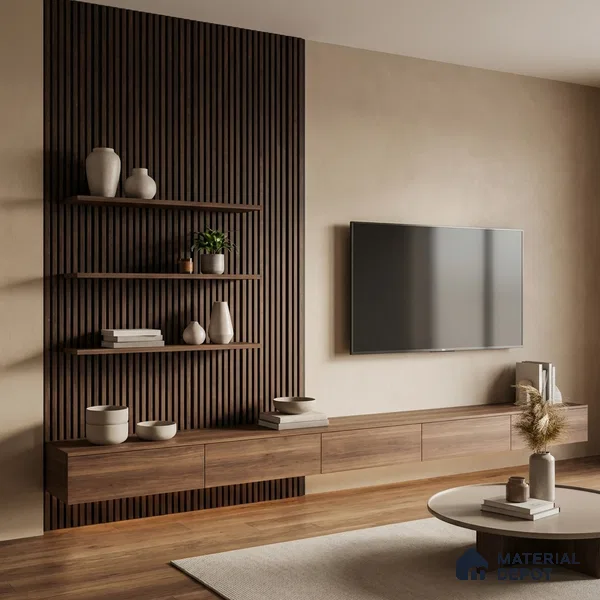 Wooden Look PN 05764 9.5 ft x 7.8 inch Charcoal Panel - 12 mm | Suitable for Feature Wall, TV Unit & Living Room | Width is Subjected to 5% Variation