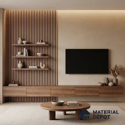 Wooden Look PN 05765 9.5 ft x 7.8 inch Charcoal Panel - 12 mm | Suitable for Feature Wall, TV Unit & Living Room | Width is Subjected to 5% Variation