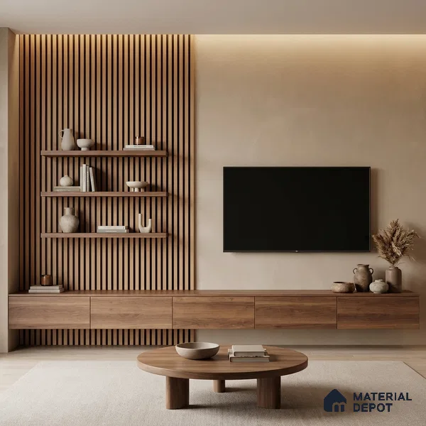Wooden Look PN 05765 9.5 ft x 7.8 inch Charcoal Panel - 12 mm | Suitable for Feature Wall, TV Unit & Living Room | Width is Subjected to 5% Variation