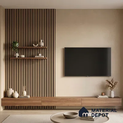 Gold Metallic Look PN 05769 9.5 ft x 7.8 inch Charcoal Panel - 12 mm | Suitable for Feature Wall, TV Unit & Living Room | Width is Subjected to 5% Variation