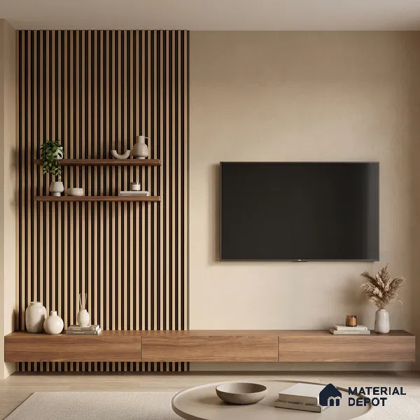 Gold Metallic Look PN 05769 9.5 ft x 7.8 inch Charcoal Panel - 12 mm | Suitable for Feature Wall, TV Unit & Living Room | Width is Subjected to 5% Variation