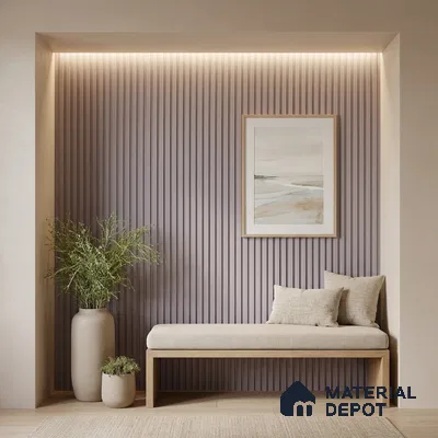 Purple Plain Colour Look PN 05918 8 ft x 6 inch Charcoal Panel - 11 mm | Suitable for Feature Wall, TV Unit & Living Room | Width is Subjected to 5% Variation