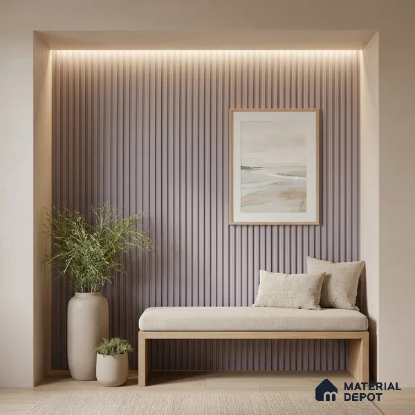 Purple Plain Colour Look PN 05918 8 ft x 6 inch Charcoal Panel - 11 mm | Suitable for Feature Wall, TV Unit & Living Room | Width is Subjected to 5% Variation